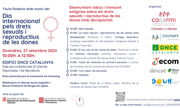 Les dones amb discapacitat organitzen una taula rodona per desmuntar mites i trencar estigmes sobre els seus drets sexuals