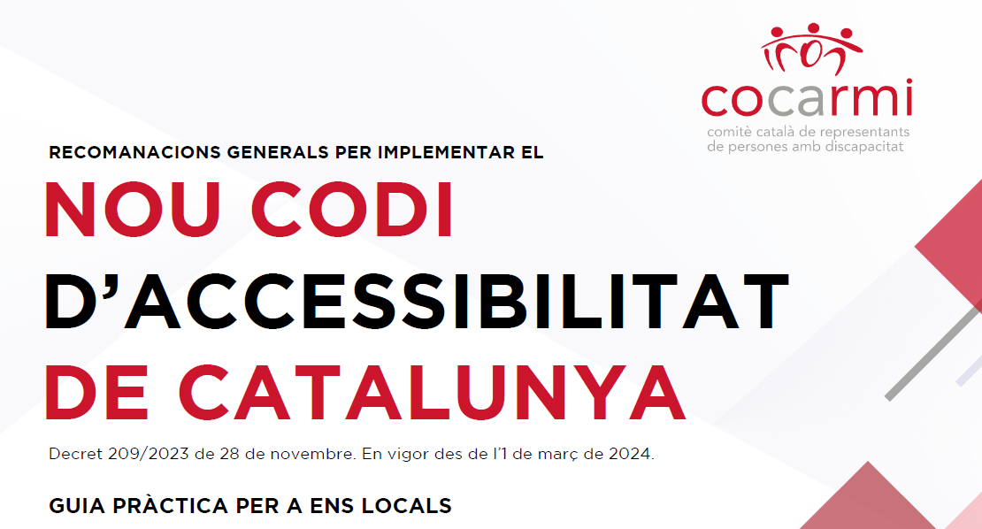 COCARMI publica la Guía práctica para implementar el Código de Accesibilidad de Cataluña